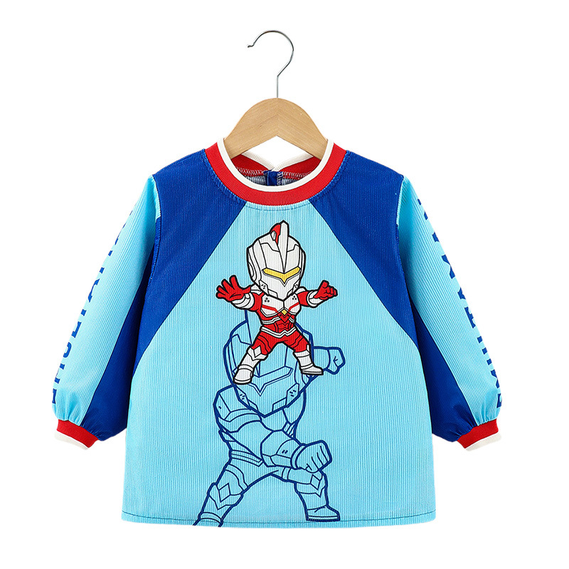 Children's Class A cotton coveralls for men in autumn and winter waterproof and anti-dirty long-sleeved eating bibs kindergarten aprons for outer wear for babies