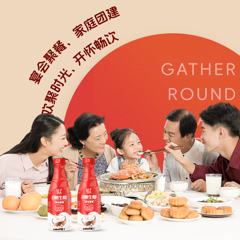 【年货送礼】轻上0糖生椰椰汁椰奶1L大瓶装聚会畅饮整箱旗舰店