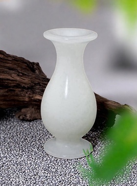 天然白玉花瓶客厅摆件墓空瓶子