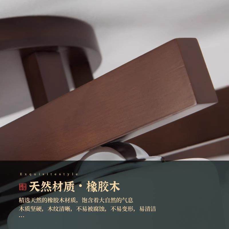 现代简约新中式客厅吸顶灯胡桃木色餐实木家用卧室灯具玻璃灯罩 - 图3