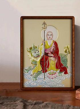 铜艺世家地藏王菩萨铜雕画摆台