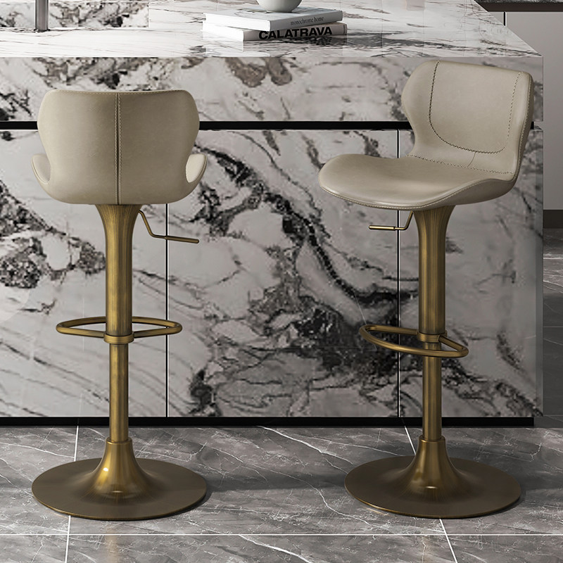 侘寂风吧台椅子轻奢家用岛台吧椅高餐椅升降旋转高脚凳吧台凳7187,淘宝优惠券,粉丝福利购,淘宝优惠卷