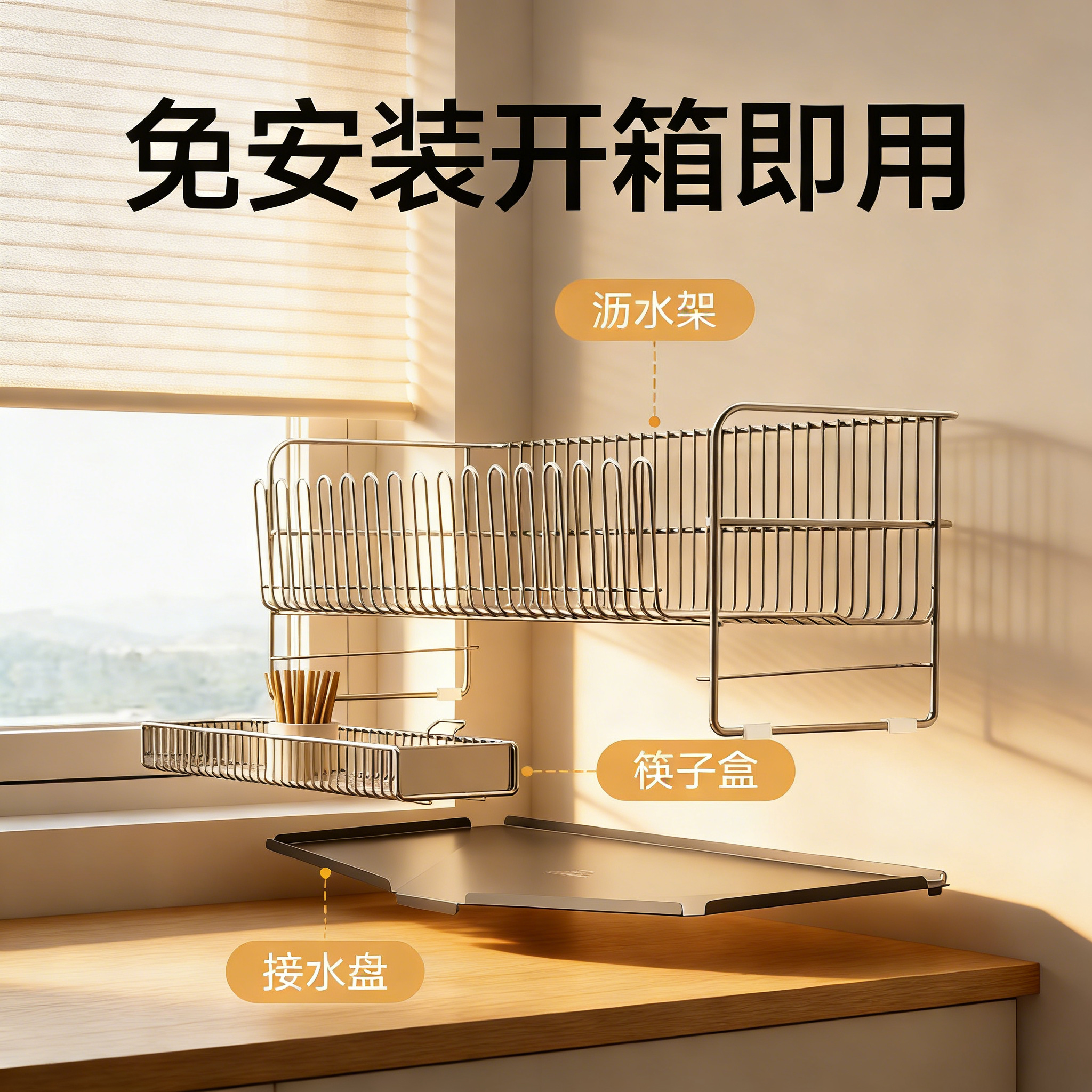 官方旗舰店新型304不锈钢台面碗筷碗盘碗碟收纳架沥水碗架大容量,淘宝优惠券,粉丝福利购,淘宝优惠卷