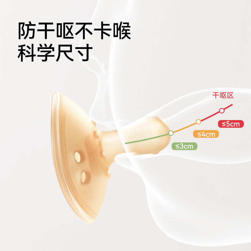 英氏安抚奶嘴圆头0到3-6个月防胀气新生婴儿小宝宝硅胶轻薄超软嘴