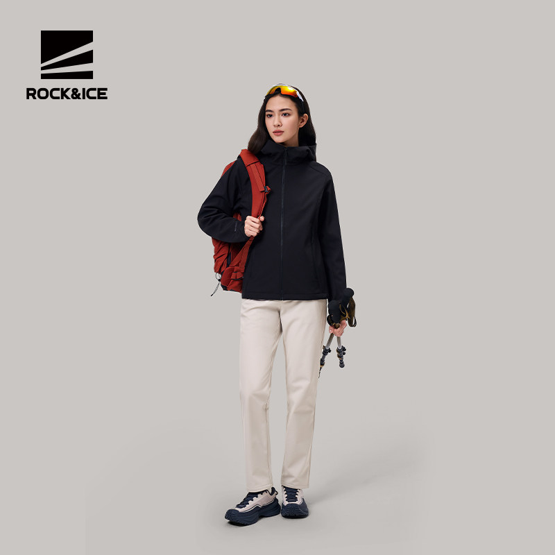 ROCKICE冲锋软壳衣女新款户外防风保暖徒步外套登山服休闲夹克,淘宝优惠券,粉丝福利购,淘宝优惠卷