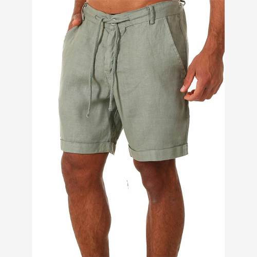 beach Clothes Short Pants Summer Shorts For Men Mens linen - 图2
