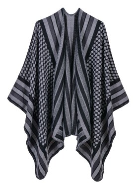 split scarf fashion border stripe increase ladies air