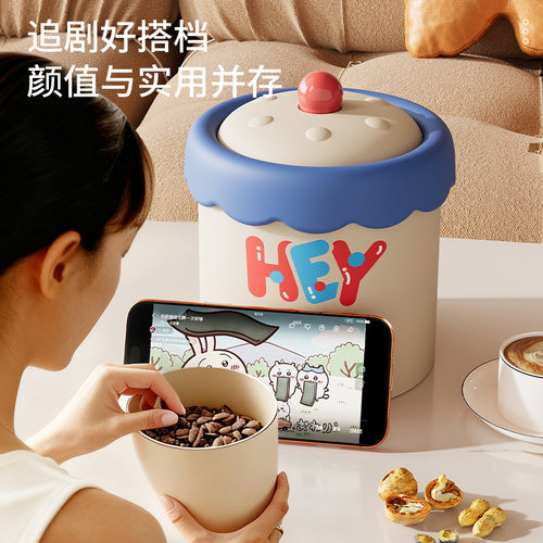 卡通可爱风桌面垃圾桶带盖大容量防水防尘创意收纳桶杂物篓桶装 - 图1