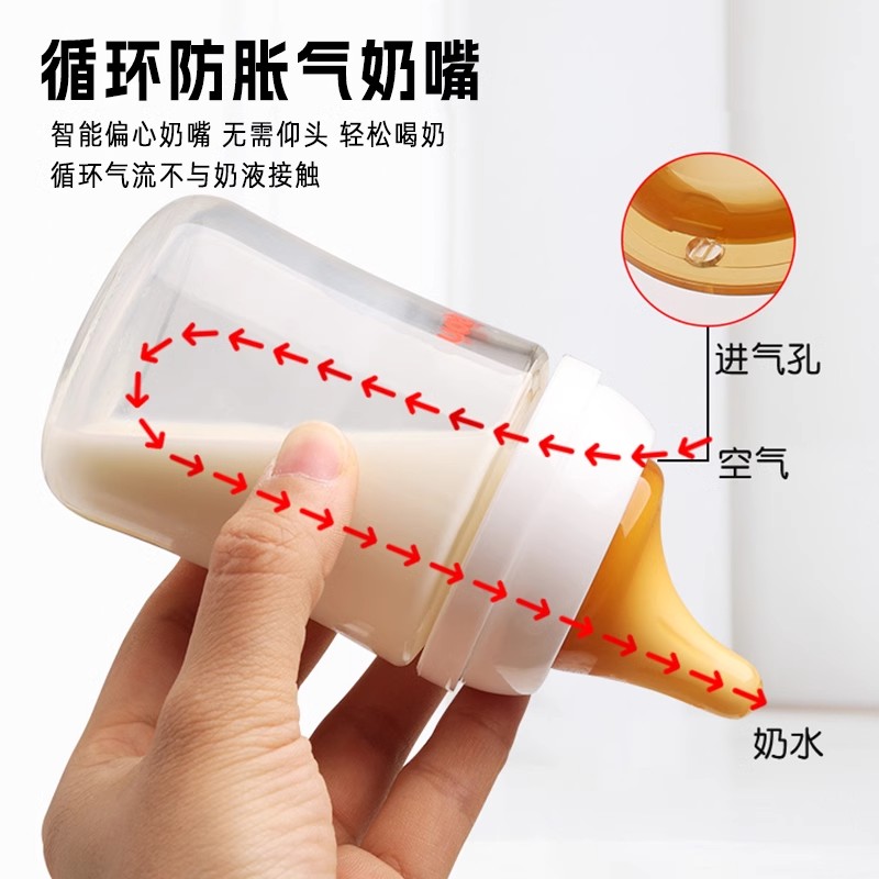 适配贝亲奶瓶超软奶嘴配件纳米银宽口径新生儿仿母乳硅胶奶嘴5cm - 图0