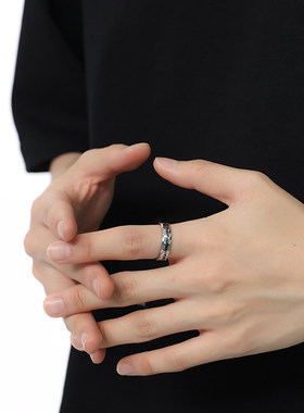 龙纹钛钢男士戒指男潮牌高级感复古男生男款食指潮男个性装饰指环