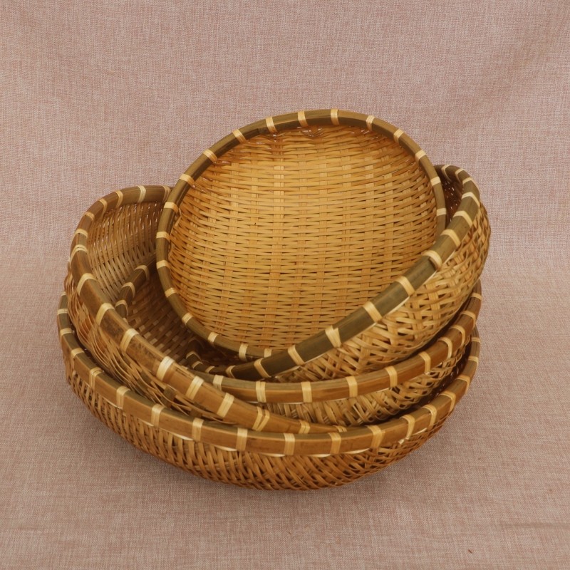 竹编篮子簸箕馒头收纳筐竹编筐沥水淘米篮小箩筐手工编织工艺竹子,淘宝优惠券,粉丝福利购,淘宝优惠卷