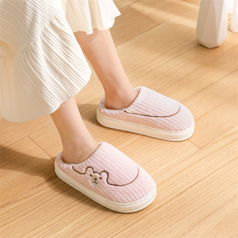 洁丽雅棉拖鞋女秋冬季新款室内居家居加绒保暖毛拖鞋男款男士防滑