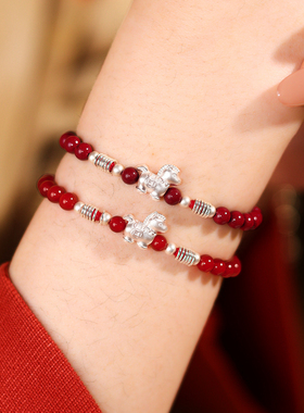 巨好看的手链本命年朱砂手串女款