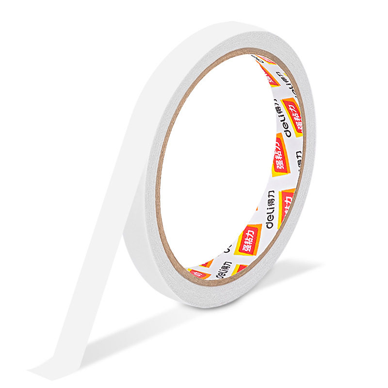 得力双面胶高粘度强力固定不留痕儿童手工两面双面胶棉纸双面宽胶带学生用diy手撕超薄透明批发文具办公用品