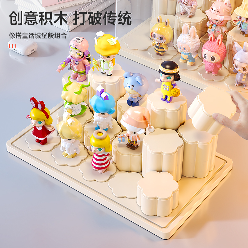 友耐盲盒收纳展示架la亚克力展示柜bubu泡泡玛手办特摆件展示盒 - 图1