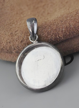 925纯银可调节吊坠手工项链底托