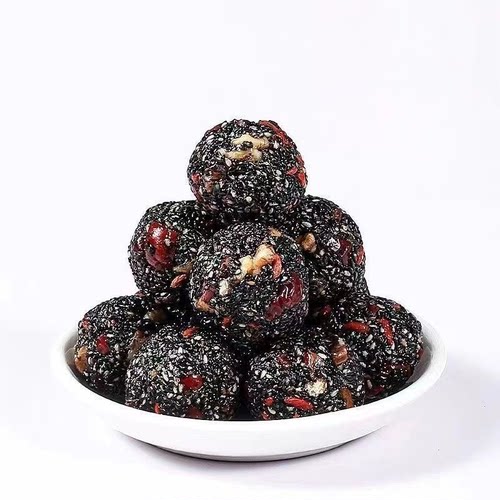 黑芝麻丸桑葚红枣枸杞黑芝麻丸球糕点整箱独立包装零食优质旗舰店 - 图3