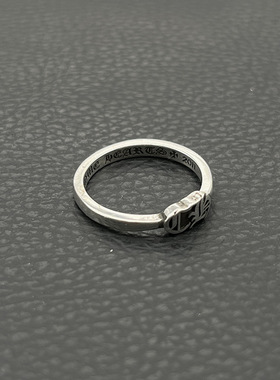 ODEK高级感复古泡泡糖梵文字母 logo细款戒指不掉色中古指环尾