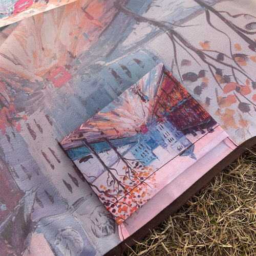 2025时尚环保旅行油画卡通折叠手提购物袋买菜包大号大容量单肩 - 图0