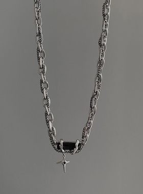 王嘉尔同款项项链男潮高级ins秋冬不规则男士卫衣设计毛衣配饰