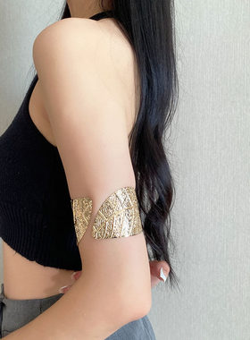树叶开口金色手镯女高级