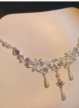 蝴蝶骨额饰古风汉服配饰头饰简约眉心坠新娘头链拍照道具甜美发饰