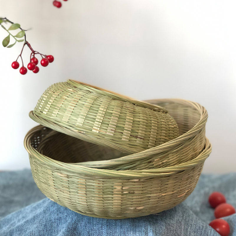 竹编竹篮子竹筐家用水果篮果盘手工竹制品馒头筐点心篮竹子竹节,淘宝优惠券,粉丝福利购,淘宝优惠卷