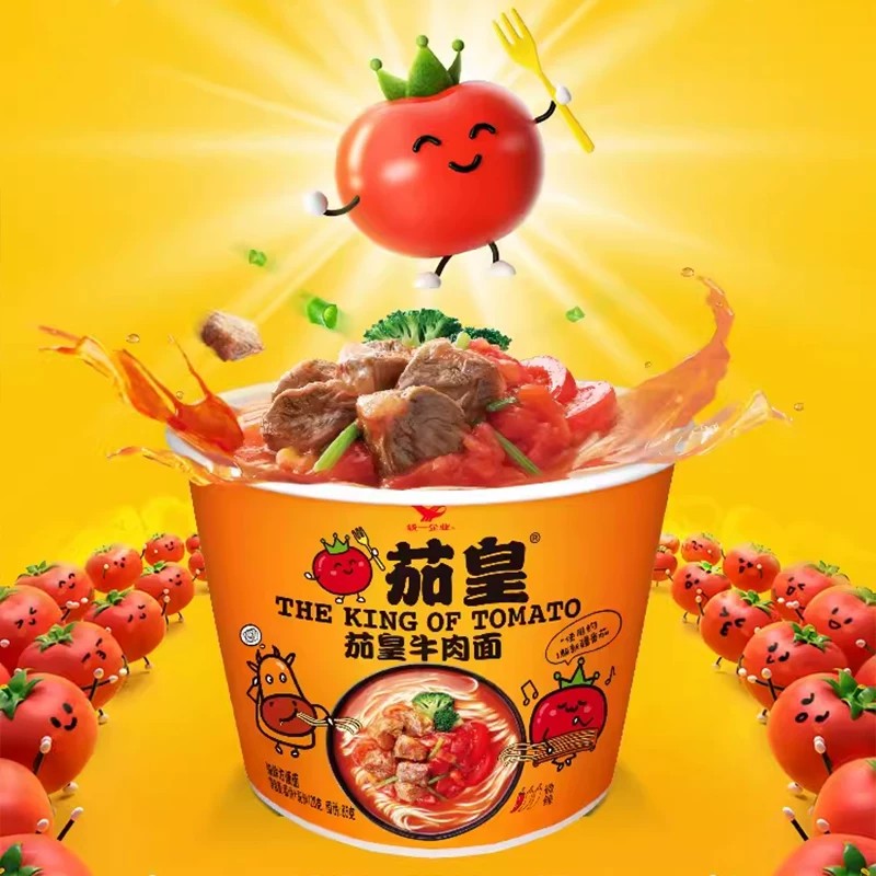 统一.茄皇鸡蛋牛肉方便面6桶
