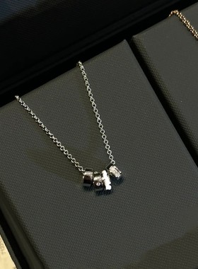 高版本LOVE摩斯密码锁骨链女可调节英文字母项链轻奢小众设计高级