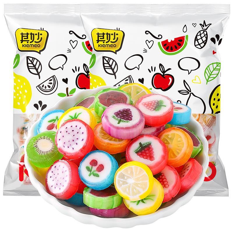 水果切片糖多种口味硬糖果散装结婚喜网红好吃的小零食棒棒糖 - 图3