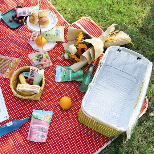 加厚野餐篮露营用品春游野餐用品保温手提篮野餐篮可折叠 - 图2