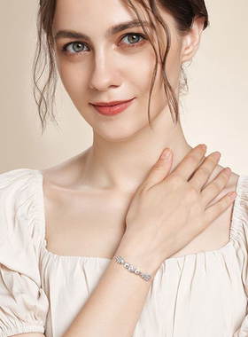 树人贵礼正品990足银转运珠手链女生三生三世银手链情人节礼物