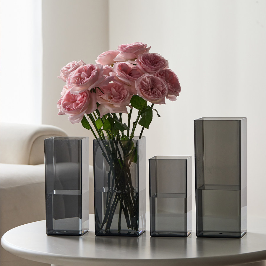 亚克力防摔花瓶水培插花富贵竹透明方形装饰客厅小电视柜玻璃塑料,淘宝优惠券,粉丝福利购,淘宝优惠卷