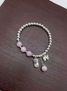 S999/925银蝴蝶结柿柿如意手链