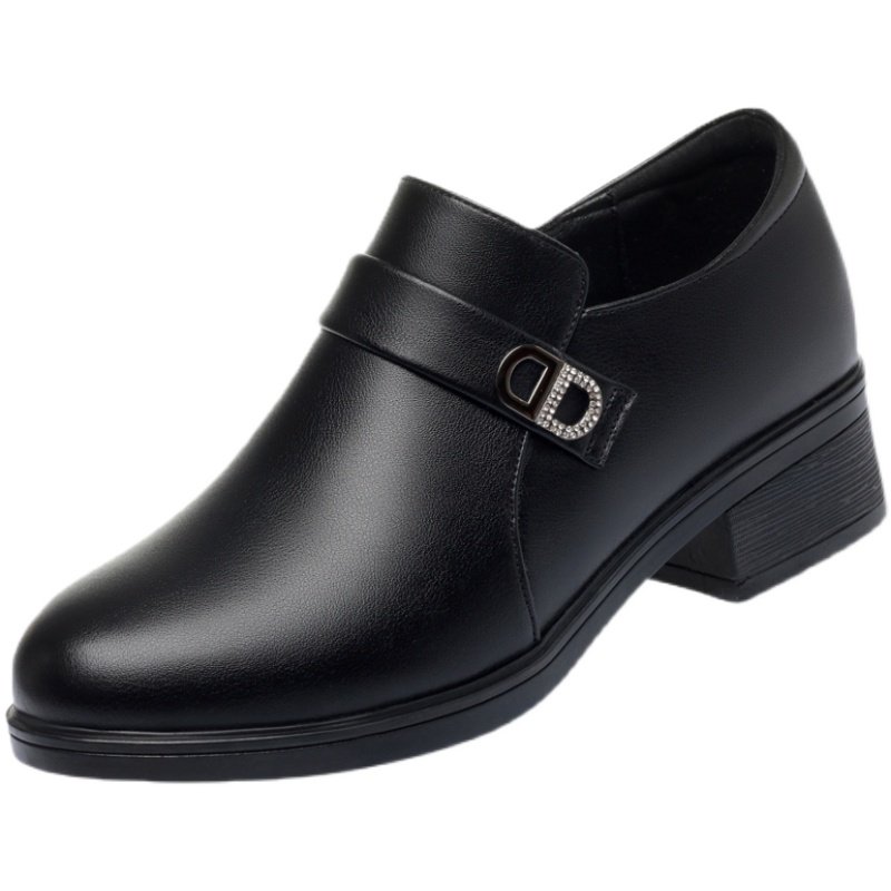 他她女孩真皮软底粗跟深口工作鞋黑色皮鞋中老年妈妈鞋单鞋女鞋裸,淘宝优惠券,粉丝福利购,淘宝优惠卷