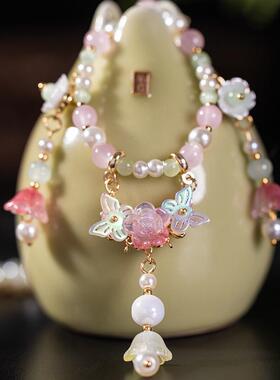 簪娘古风璎珞项链女新中式复古旗袍珍珠吊坠小清新汉服配饰软璎珞