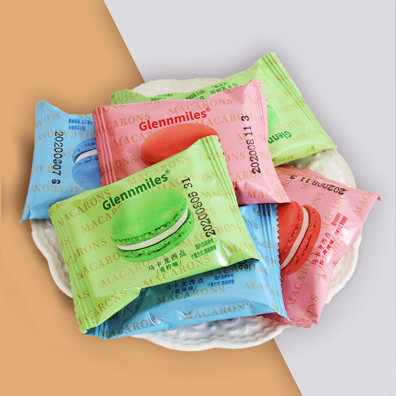 福利款50包马卡龙夹心奶油饼干散装网红儿童零食早餐单独包装柠檬 - 图2