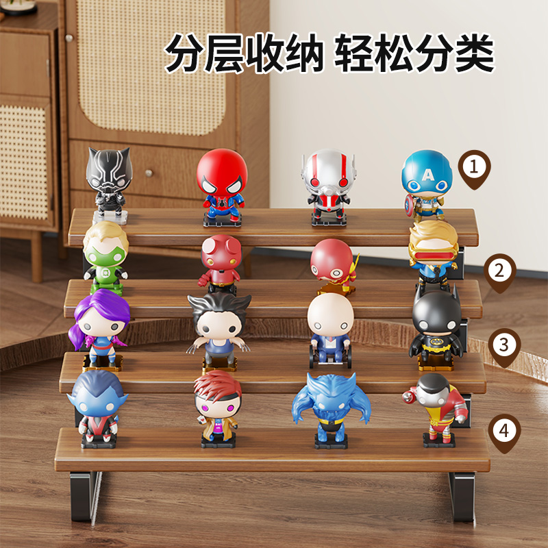 Figure storage rack with ladder blind box