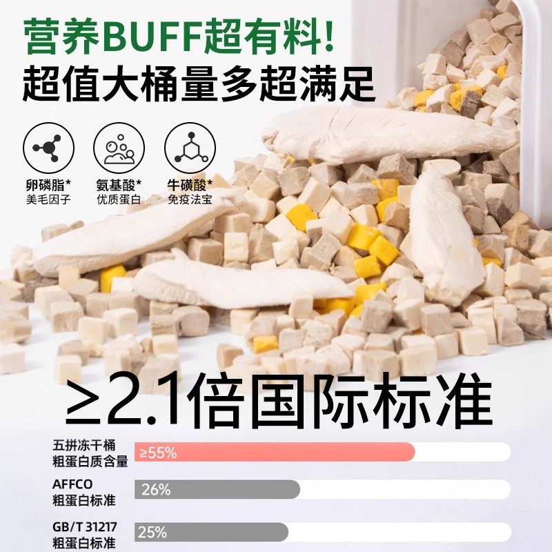 冻干猫零食鸡肉粒宠物鸡胸肉小猫专用蛋黄冻干营养猫咪冻干混合桶,淘宝优惠券,粉丝福利购,淘宝优惠卷