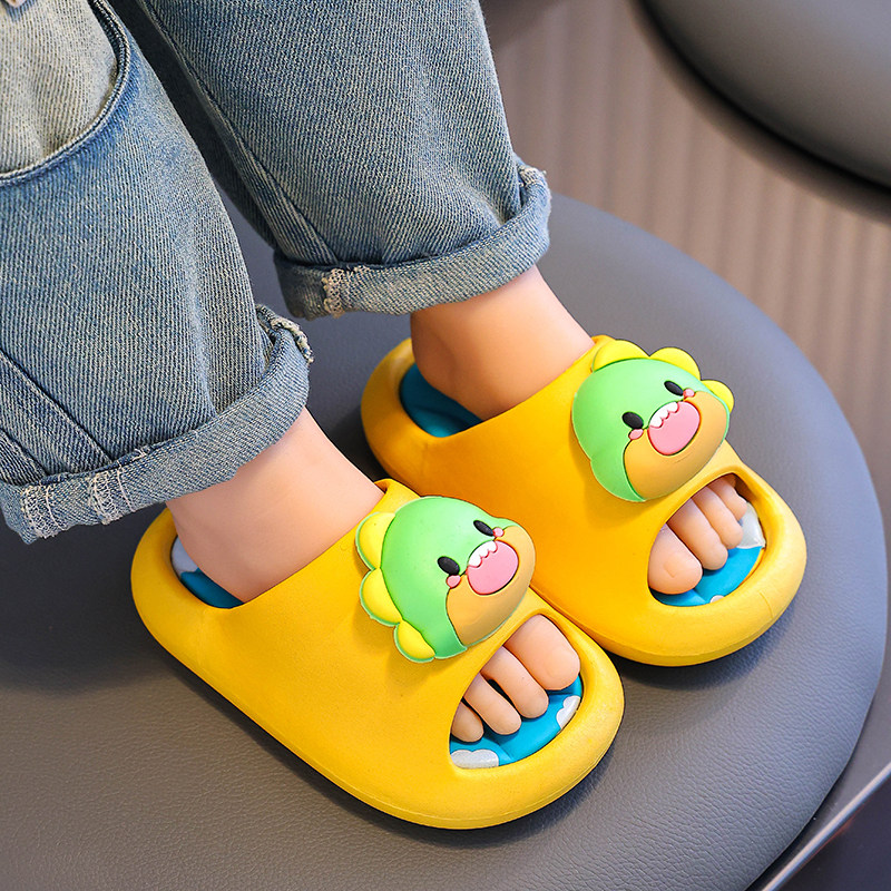 儿童恐龙拖鞋夏季洗澡居家内防臭防滑男童厚底外穿亲子凉拖鞋室外