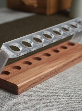 花梨木亚克力香筒展示架8孔香管陈列架沉檀线香筒支架托香道摆件