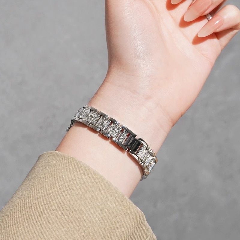 适用华为GT5表带gt4女款手表watch4/3pro新款满钻金属GT3腕表镶钻保护壳41mm女士手链高级感gt2女式轻奢创意 - 图2