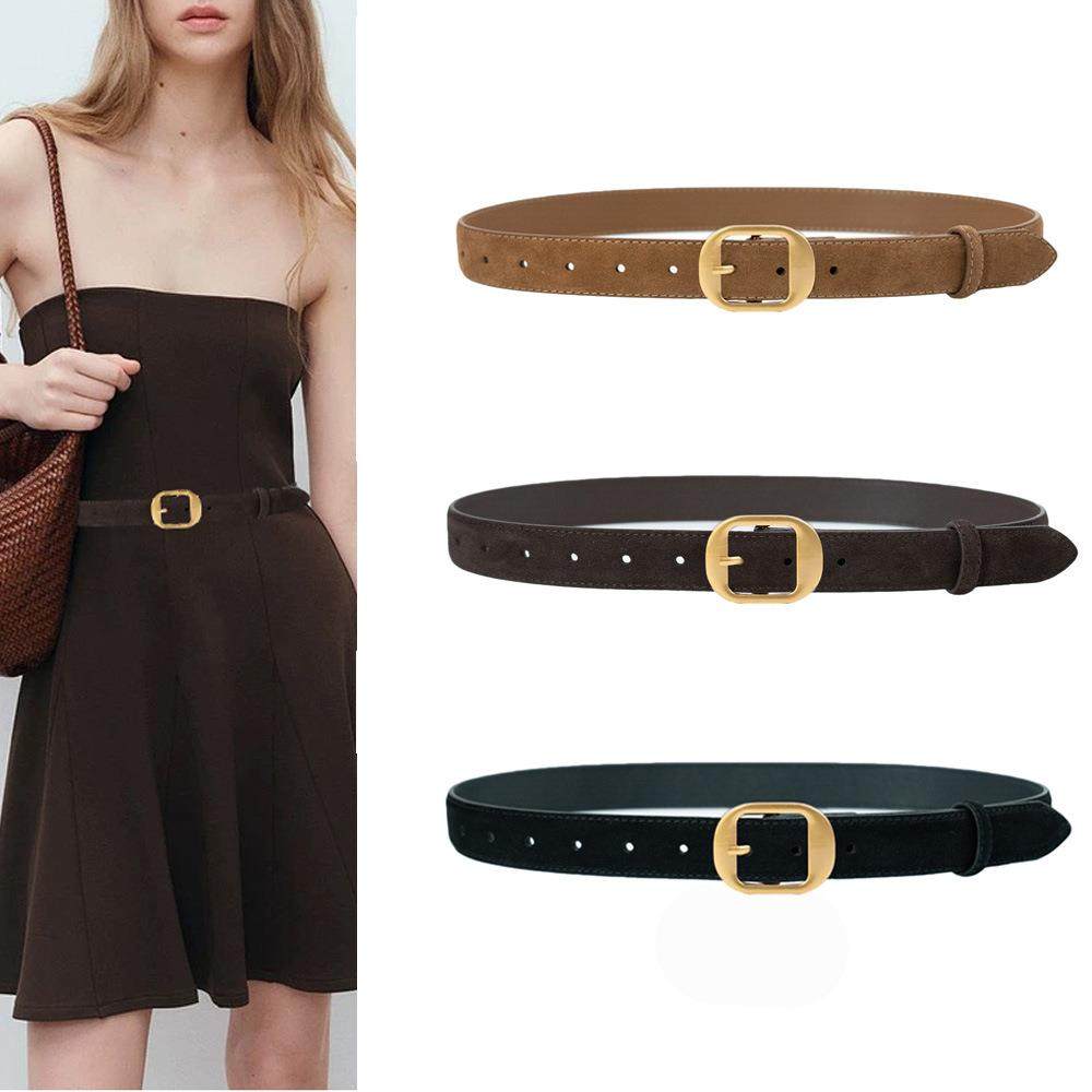 皮带女真皮绒面腰带女复古金针扣配牛仔裤高级感新款裤带,淘宝优惠券,粉丝福利购,淘宝优惠卷