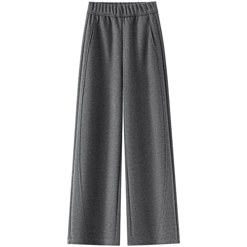 灰色直筒裤女秋冬2025新款超火加绒糯米裤九分裤毛呢阔腿裤大码,淘宝优惠券,粉丝福利购,淘宝优惠卷