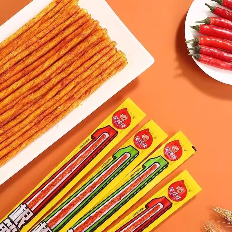 笑辣辣一根筋辣条实惠童年经典香辣解馋有嚼劲面筋制品零食爆款