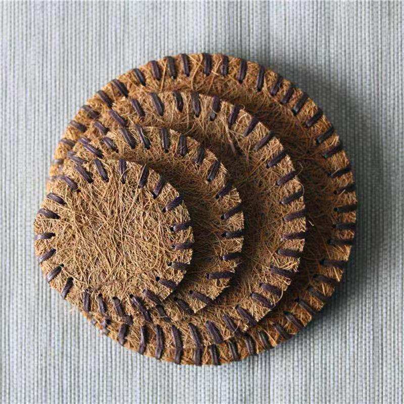 Coconut silk coaster special mat brown hair mat tea