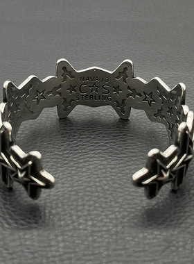 ODEKcody sanderson开口连环五角星手镯男女情侣款嘻哈欧美个性