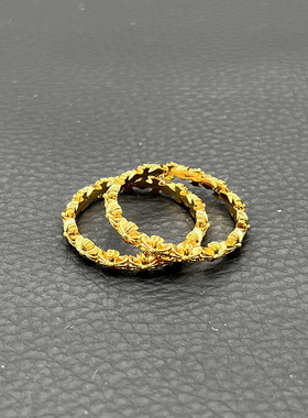 ODEK高级感复古金色满十字花戒