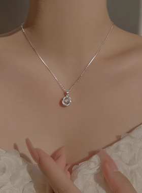 S999足银跳动的心锁骨链送女友