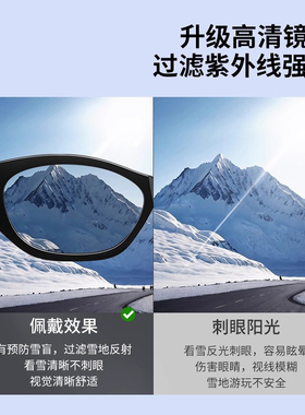 雪地猫眼墨镜女雪镜护目镜